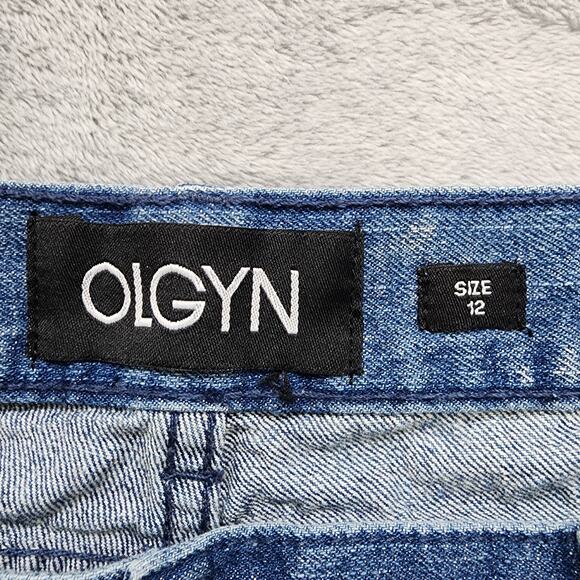 OLGYN Jeans Womens 12 Blue Faded High Rise Skinny Ankle Cotton Denim Casual - Picture 3 of 9